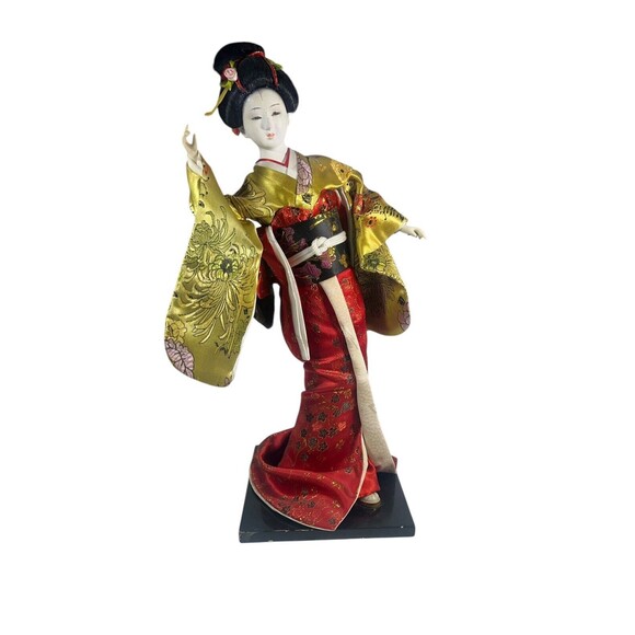 Vintage Japanese Doll Kimono Geisha Maiko Traditional Folk Craft Japan 15 3/4” - Picture 2 of 12